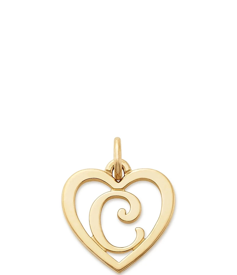 James Avery 14k Gold Heart Script Initial Charm
