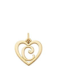James Avery 14k Gold Heart Script Initial Charm