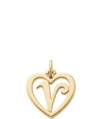 James Avery 14k Gold Heart Script Initial Charm