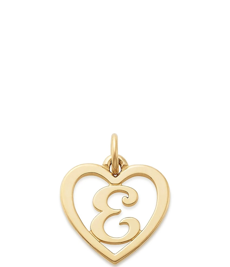 James Avery 14k Gold Heart Script Initial Charm