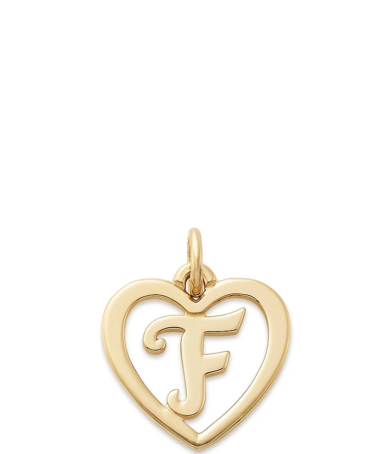 James Avery 14k Gold Heart Script Initial Charm