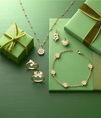 James Avery 14K Gold Margarita Flower Line Bracelet