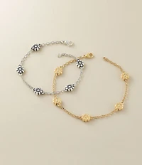 James Avery 14K Gold Margarita Flower Line Bracelet