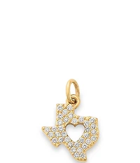 James Avery 14k Gold Pave Diamond Deep in the Heart of Texas Charm