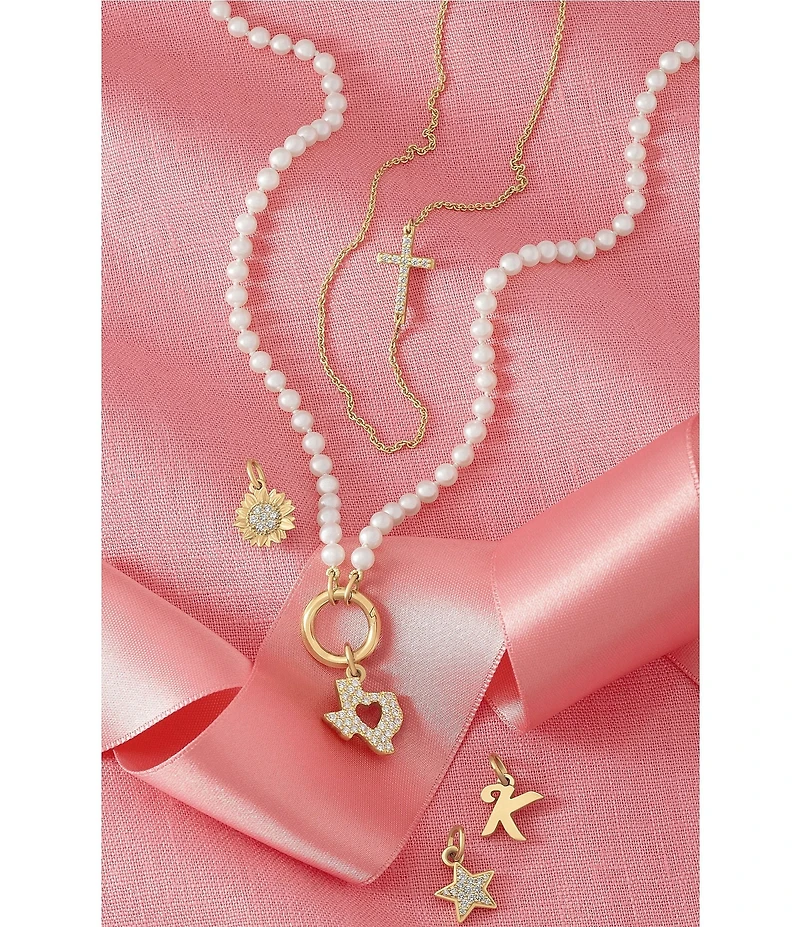 James Avery 14k Gold Pave Diamond Deep in the Heart of Texas Charm