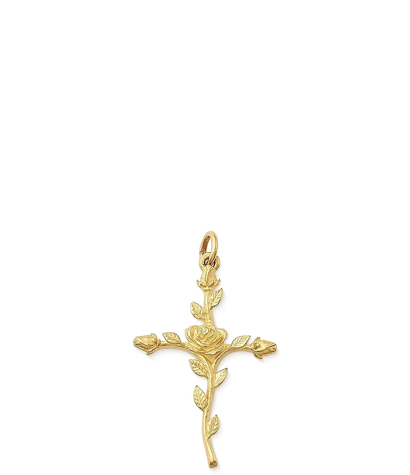 James Avery 14K Gold Rosebud Cross Charm