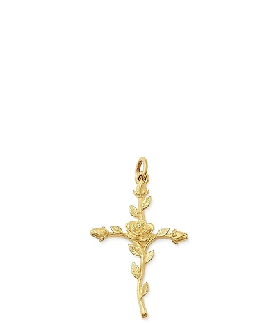 James Avery 14K Gold Rosebud Cross Charm