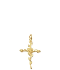James Avery 14K Gold Rosebud Cross Charm