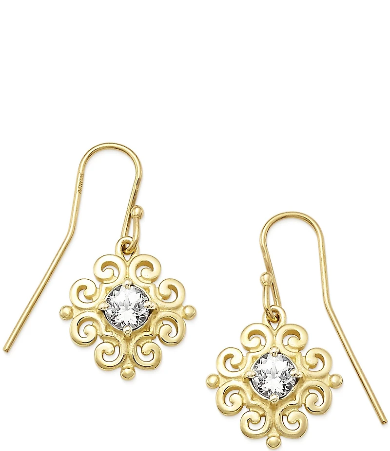 James Avery 14K Gold Scrolled Ear Hooks with Birthstone