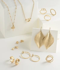 James Avery 14K Gold Solid Heart Stud Earrings