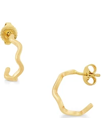 James Avery 14k Gold Squiggle Hoop Earrings