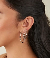 James Avery 14k Gold Squiggle Hoop Earrings