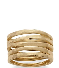 James Avery 14K Gold Stacked Sculpted Hammered Ring
