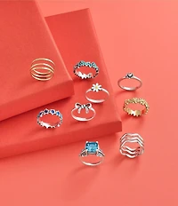 James Avery 14K Gold Stacked Sculpted Hammered Ring