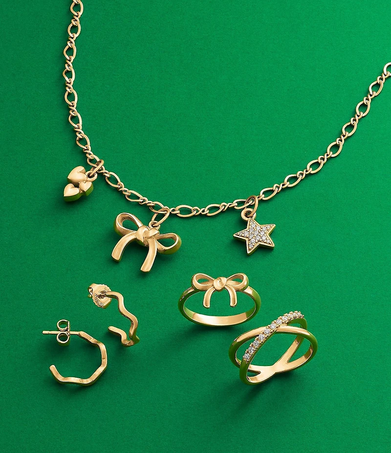 James Avery 14K Gold Twist Charm Chain Necklace