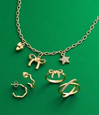 James Avery 14K Gold Twist Charm Chain Necklace