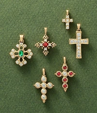 James Avery 18k Gold Plain Latin Cross Charm with Diamonds
