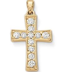 James Avery 18k Gold Plain Latin Cross Charm with Diamonds