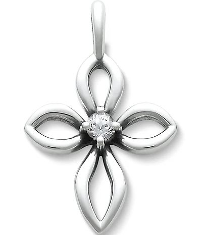 James Avery Avery Remembrance Cross April Birthstone with Lab-Created White Sapphire Charm