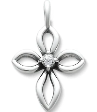 James Avery Avery Remembrance Cross April Birthstone with Lab-Created White Sapphire Charm
