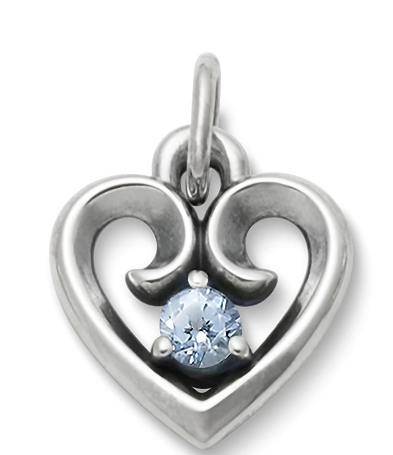 James Avery Avery Remembrance Heart Pendant Lab-Created Birthstone Charm