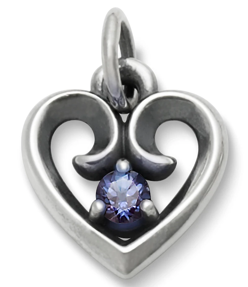 James Avery Avery Remembrance Heart Pendant Lab-Created Birthstone Charm