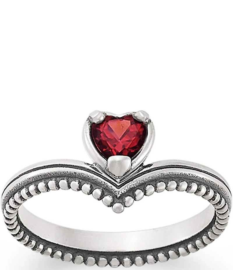 James Avery Beaded Chevron Heart Gemstone Ring