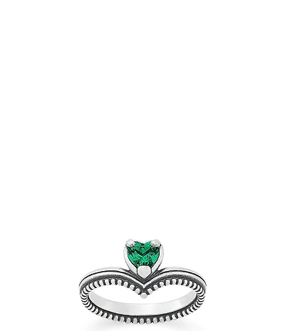 James Avery Chevron Heart Gemstone Band Ring