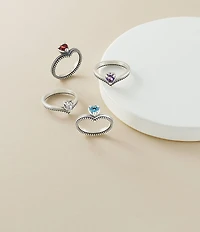 James Avery Beaded Chevron Heart Gemstone Ring
