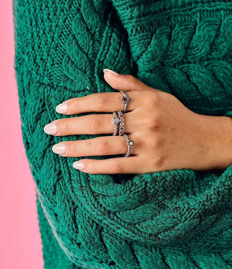 James Avery Beaded Chevron Heart Gemstone Ring