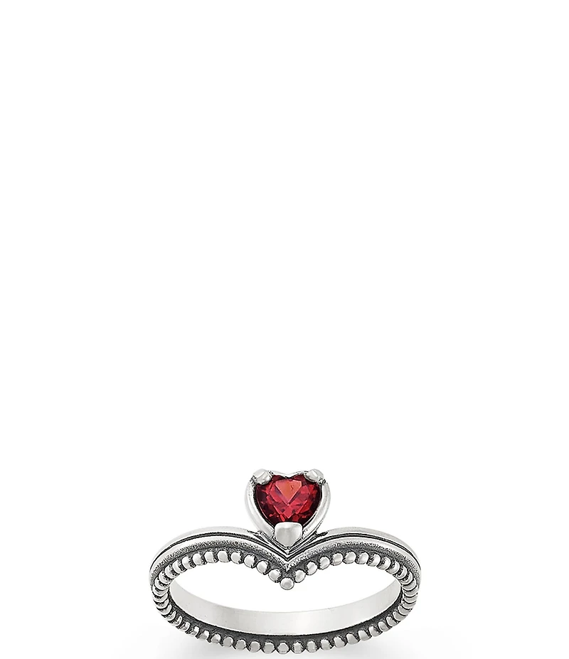 James Avery Chevron Heart Gemstone Band Ring