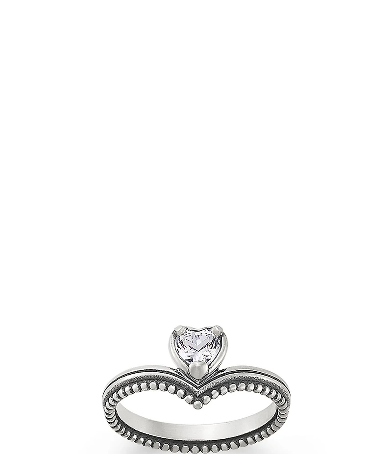 James Avery Chevron Heart Gemstone Band Ring