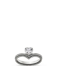 James Avery Chevron Heart Gemstone Band Ring