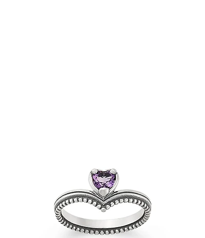 James Avery Chevron Heart Gemstone Band Ring