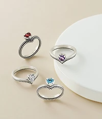 James Avery Chevron Heart Gemstone Band Ring