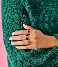 James Avery Chevron Heart Gemstone Band Ring