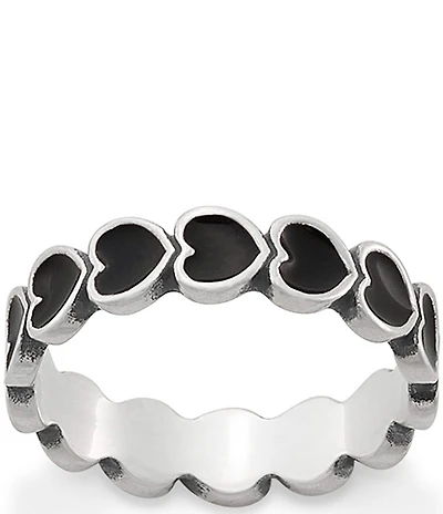 James Avery Enamel Connected Hearts Band Ring