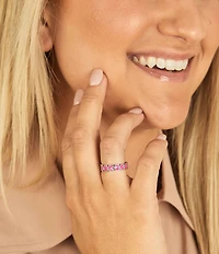 James Avery Black Enamel Connected Hearts Band Ring