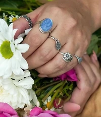 James Avery Bluebonnet Sculpted Gemstone Statement Ring