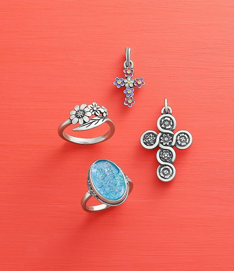James Avery Bluebonnet Sculpted Gemstone Statement Ring