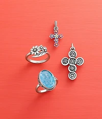 James Avery Bluebonnet Sculpted Gemstone Statement Ring