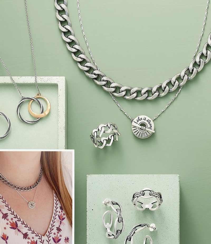 James Avery Bold Curb Chain Toggle Necklace