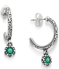 James Avery Cherished Lab-Created Birthstone Sterling Silver Hoop Earrings