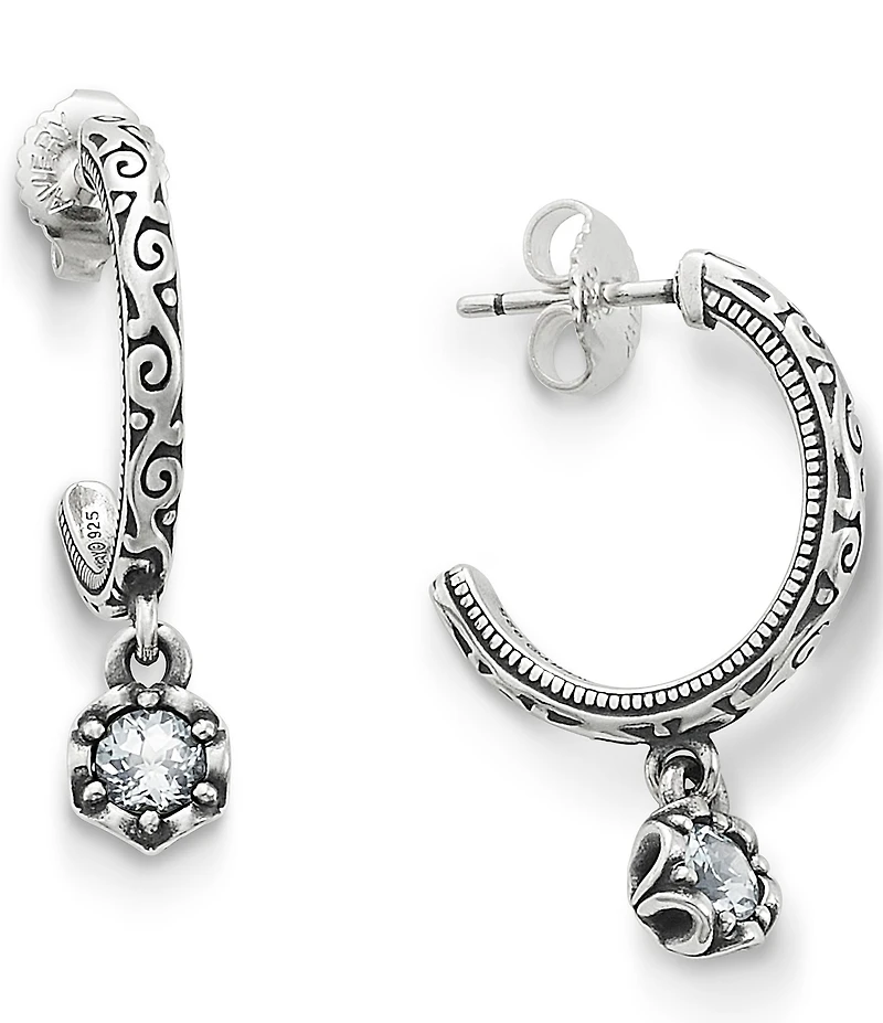 James Avery Cherished Lab-Created Birthstone Sterling Silver Hoop Earrings