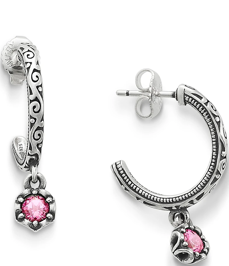 James Avery Cherished Lab-Created Birthstone Sterling Silver Hoop Earrings