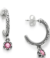 James Avery Cherished Lab-Created Birthstone Sterling Silver Hoop Earrings