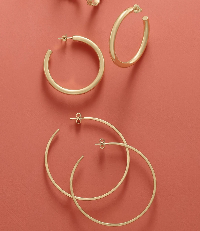 James Avery Classic 14K Gold Hammered Hoop Earrings