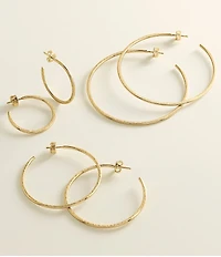 James Avery Classic 14K Gold Hammered Hoop Earrings, Large