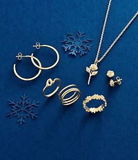 James Avery Classic 14K Gold Hammered Hoop Earrings, Large