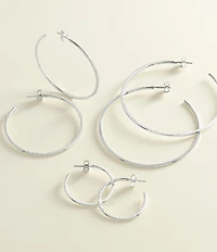 James Avery Classic Sterling Silver Hammered Hoop Earrings